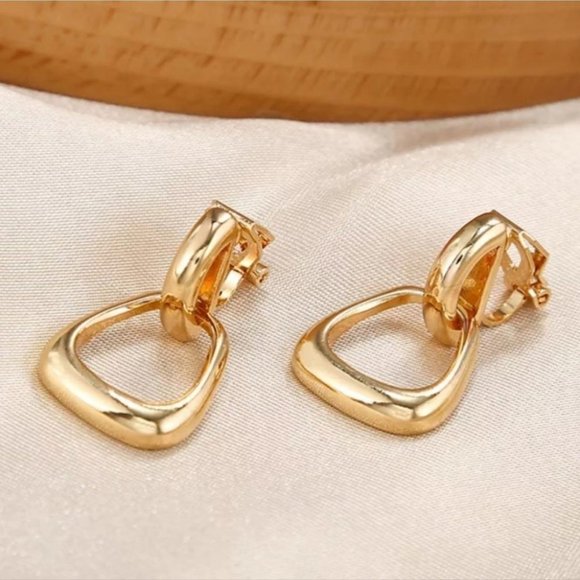 Clip On Silver Door Knocker Lightweight Earrings - Picture 3 of 4